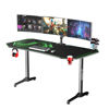 Slika - ULTRADESK Gaming miza FRAG XXL zelena, 160 x 75 cm, 75 cm, držalo za pijačo in slušalke, 4x USB, stojalo BEAM, s polno površino XXL miške