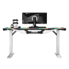 Slika - ULTRADESK Gaming miza FORCE SNOW - bela, 166x70 cm, 66-86 cm, 5 nivojev višine, z XXL podlogo za miško, RGB osvetlitev, držalo za pijačo in slušalke