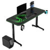 Slika - ULTRADESK Gaming miza FRAG - GREEN V3, 140x60 cm, 76 cm, z XXL podlogo za miško, 4xUSB,  z ultradesk BEAM, držalom za pijačo in slušalke