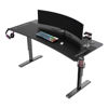 Slika - ULTRADESK CRUISER BLACK Gaming miza, 160x70 cm, 66-82 cm, držalo za slušalke, 3 luknje za kabel, nastavljiva višina