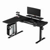 Slika - ULTRADESK Gaming miza WINGER - črna, 111x155x60 cm, 75-122 cm, elektronsko nastavljiva, RGB osvetlitev, držalo za slušalke