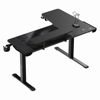 Slika - ULTRADESK Gaming miza WINGER - črna, 111x155x60 cm, 75-122 cm, elektronsko nastavljiva, RGB osvetlitev, držalo za slušalke