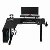 Slika - ULTRADESK Gaming miza WINGER - črna, 111x155x60 cm, 75-122 cm, elektronsko nastavljiva, RGB osvetlitev, držalo za slušalke