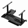 Slika - ULTRADESK Gaming miza WINGER - črna, 111x155x60 cm, 75-122 cm, elektronsko nastavljiva, RGB osvetlitev, držalo za slušalke