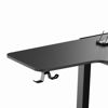 Slika - ULTRADESK Gaming miza WINGER - črna, 111x155x60 cm, 75-122 cm, elektronsko nastavljiva, RGB osvetlitev, držalo za slušalke
