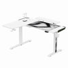Slika - ULTRADESK Gaming miza WINGER - bela, 111x155x60 cm, 75-122 cm, elektronsko nastavljiva, RGB osvetlitev, držalo za slušalke