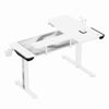 Slika - ULTRADESK Gaming miza WINGER - bela, 111x155x60 cm, 75-122 cm, elektronsko nastavljiva, RGB osvetlitev, držalo za slušalke