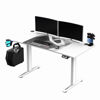 Slika - ULTRADESK Gaming miza LEVEL V2 bela, 140x68cm, 72-117cm, električno nastavljiva višina, z XXL podlogo za miško, pijačo in slušalko
