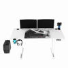 Slika - ULTRADESK Gaming miza LEVEL V2 bela, 140x68cm, 72-117cm, električno nastavljiva višina, z XXL podlogo za miško, pijačo in slušalko