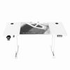 Slika - ULTRADESK Gaming miza LEVEL V2 bela, 140x68cm, 72-117cm, električno nastavljiva višina, z XXL podlogo za miško, pijačo in slušalko