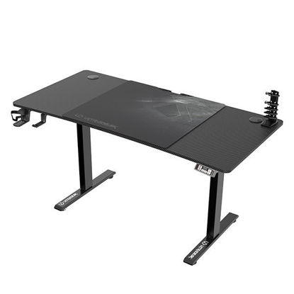 ULTRADESK Gaming miza LEVEL V2, 140x68cm, 72-117cm, električno nastavljiva višina, z XXL podlogo za miško, pijačo in držalom za slušalke