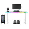 Slika - ULTRADESK Gaming miza IRON WHITE, 132,5x60,5 cm, 71-81 cm, mehansko nastavljiva višina, RGB osvetlitev