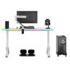 Slika - ULTRADESK Gaming miza IRON WHITE, 132,5x60,5 cm, 71-81 cm, mehansko nastavljiva višina, RGB osvetlitev