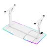 Slika - ULTRADESK Gaming miza IRON WHITE, 132,5x60,5 cm, 71-81 cm, mehansko nastavljiva višina, RGB osvetlitev