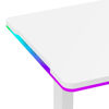 Slika - ULTRADESK Gaming miza IRON WHITE, 132,5x60,5 cm, 71-81 cm, mehansko nastavljiva višina, RGB osvetlitev