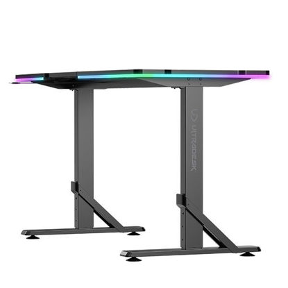 ULTRADESK Gaming miza IRON BLACK, 132,5x60,5 cm, 71-81 cm, mehansko nastavljiva višina, RGB osvetlitev