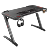 Slika - ULTRADESK Gaming miza ROCKET BLACK, 128x68 cm, 78 cm, z XL podlogo za miško, držalom za pijačo in slušalke