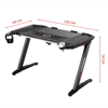Slika - ULTRADESK Gaming miza ROCKET BLACK, 128x68 cm, 78 cm, z XL podlogo za miško, držalom za pijačo in slušalke