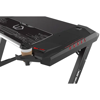 Slika - ULTRADESK Gaming miza ROCKET BLACK, 128x68 cm, 78 cm, z XL podlogo za miško, držalom za pijačo in slušalke