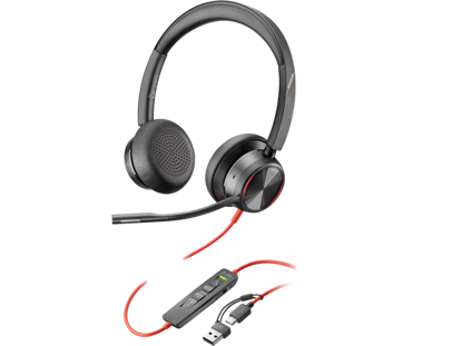Poly Blackwire 8225 uc Stereo USB-C slušalke + USB-C/A adapter ANC (8X223AA) 214407-01