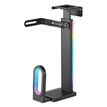 ULTRADESK FLANK držalo za računalnik pod mizo, RGB osvetlitev, črna