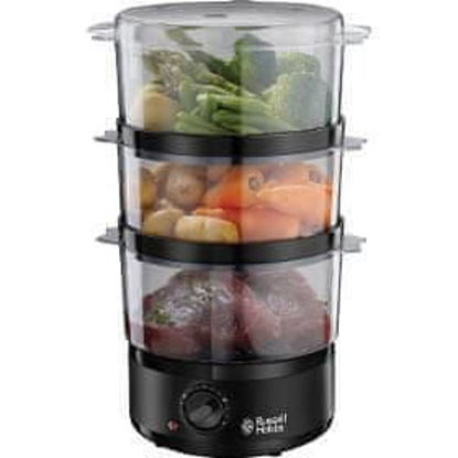 Russell Hobbs kompaktni parni kuhalnik 400W, 7L, 3 nivoji (26530-56) 500ml rezorvar za vodo