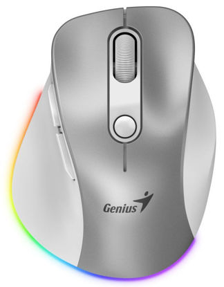 Genius Ergo 9000S Pro Bluetooth (31030039402) polnilna RGB srebrna ergonomska brezžična miška
