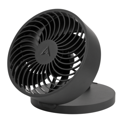 Arctic Summair Plus črn prenosni ventilator z vgrajeno polnilno baterijo, priključek USB-C, brezstopenjski nastavljiv namizni ventilator