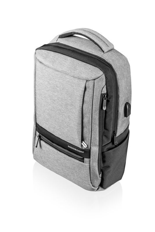 Slika - Modecom Smart PLE-MC-SMART-15 do 15,6" USB siva potovalni nahrbtnik za prenosnik, vodoodporen material