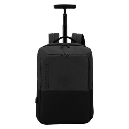 Bestlife Neoton (BT-3401BK) USB A/C, 38L  vodotesen potovalni nahrbtnik na kolesih z oblazinjenimi predali za tablice in prenosnike do 15,6”
