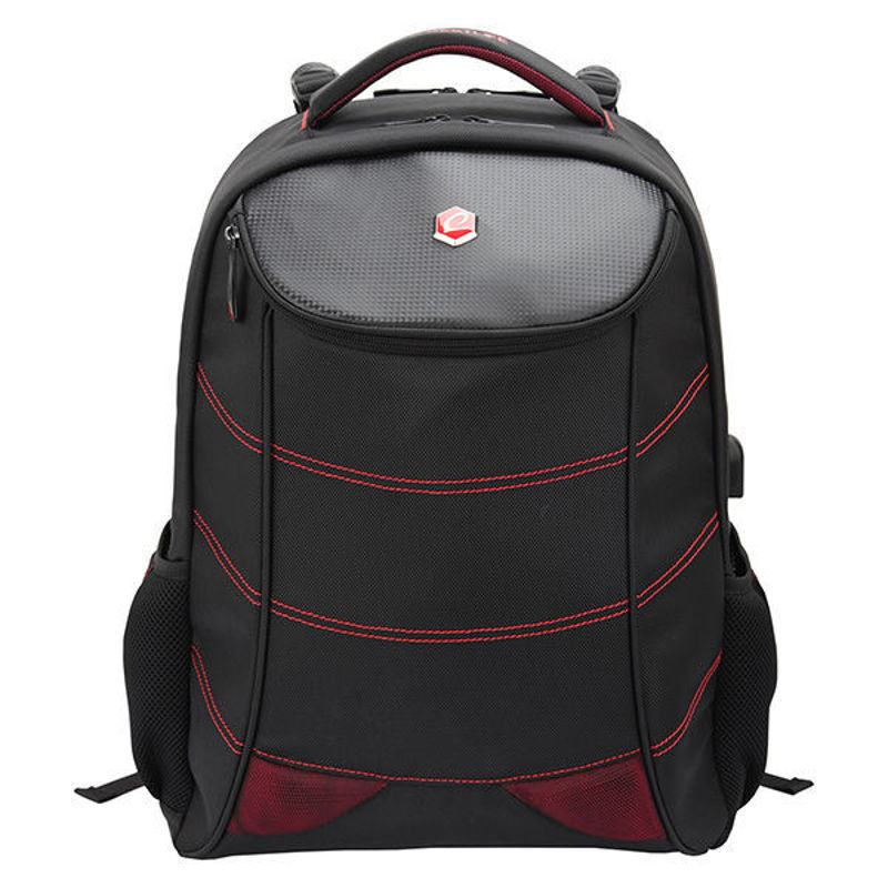 Slika - Bestlife Snake Eye USB Gaming  34L nahrbtnik za prenosnik oblazinjen, antivibracijski predal, do 17", črn/rdeč