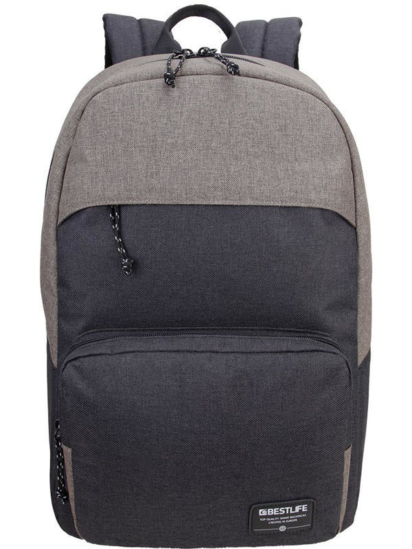 Slika - Bestlife Alpha (BB-3526) nahrbtnik z oblazinjenim predalom za prenosni računalnik do 15,6” siv, velik glavni predal
