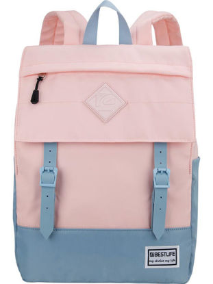 Bestlife Buckles (BB-3575P) šolska torba, velik glavni predal, predali za tablice in prenosnike do 15,6” roza