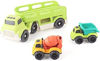 Slika - Beach Toys avtotransporter + 2 tovornjaka za peskovnik iz reciklirane bio plastike +18M, nestrupene barve, za peskovnik