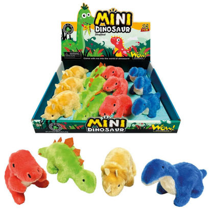 Set plišastih dinozavrov (12 kosov) 16cm 4 vrste - T-rex, Brachiosaurus, Stegosaurus, Triceratops