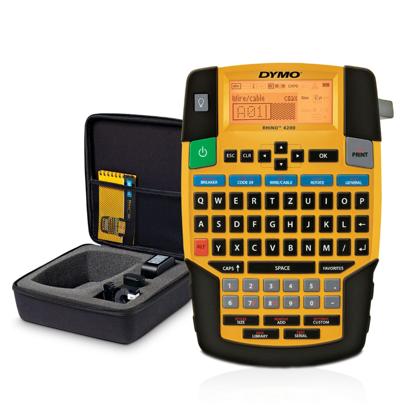 Dymo Rhino 4200 KIT QWERTZ tipkovnica (1852998)do 19 mm, tiskalnik etiket + torbica
