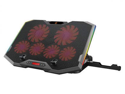 Conceptronic THYIA01B ERGO RGB 6-ventilatorska USB hladilna podloga za gaming prenosnik z držalom za mobilni telefon 17"