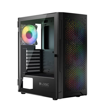 Modecom Aramis ARGB Midi ATX Ohišje 2xUSB2.0, 1xUSB3.0 Ventilator: 4x12cm, kaljeno steklo, RGB, Gaming