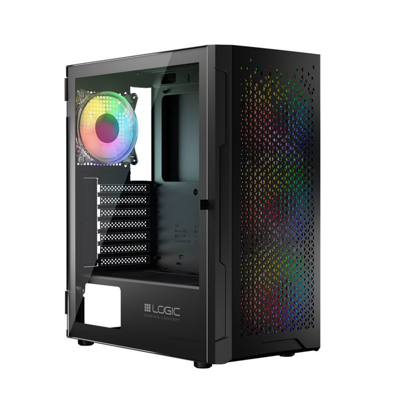 Slika - Modecom Aramis ARGB Midi ATX Ohišje 2xUSB2.0, 1xUSB3.0 Ventilator: 4x12cm, kaljeno steklo, RGB, Gaming