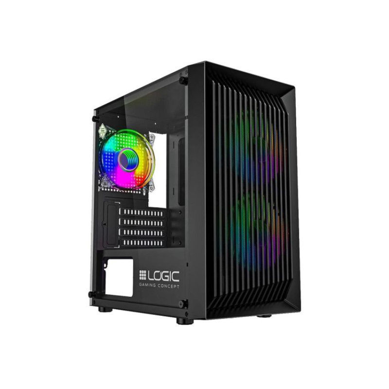 Slika - Modecom Atos ARGB microATX ohišje 2xUSB2.0, 1xUSB3.0 3x12cm, Okence iz kaljenega stekla, RGB, Gaming