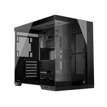 Modecom Volcano Panorama NF Midi ATX ohišje 2xUSB3.0, 1xUSB Type-C, kaljeno steklo, črna