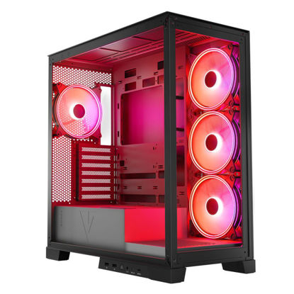 Modecom Volcano Space Apex ARGB ATX ohišje 2xUSB3.0, 1xUSB C,: 4x14 cm, Okence iz kaljenega stekla, RGB, Gaming črna