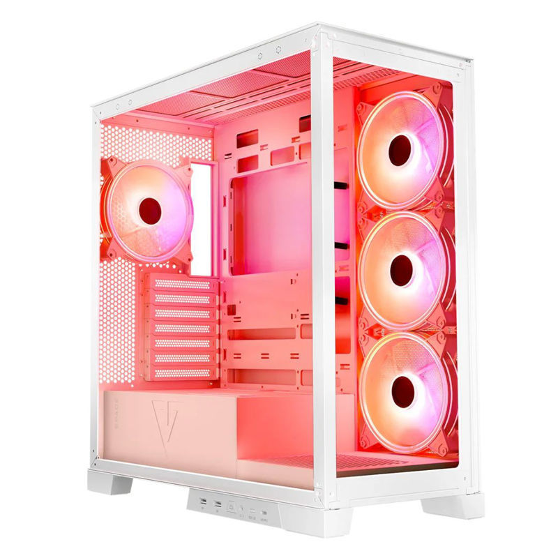 Slika - Modecom Volcano Space Apex ARGB ATX ohišje 2xUSB3.0, 1xUSB C,: 4x14 cm, Okence iz kaljenega stekla, RGB, Gaming bela