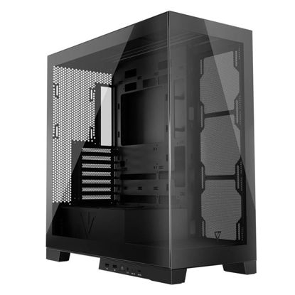 Modecom Volcano Space Midi ATX ohišje 2xUSB3.0, 1xUSB C Okence iz kaljenega stekla, črno