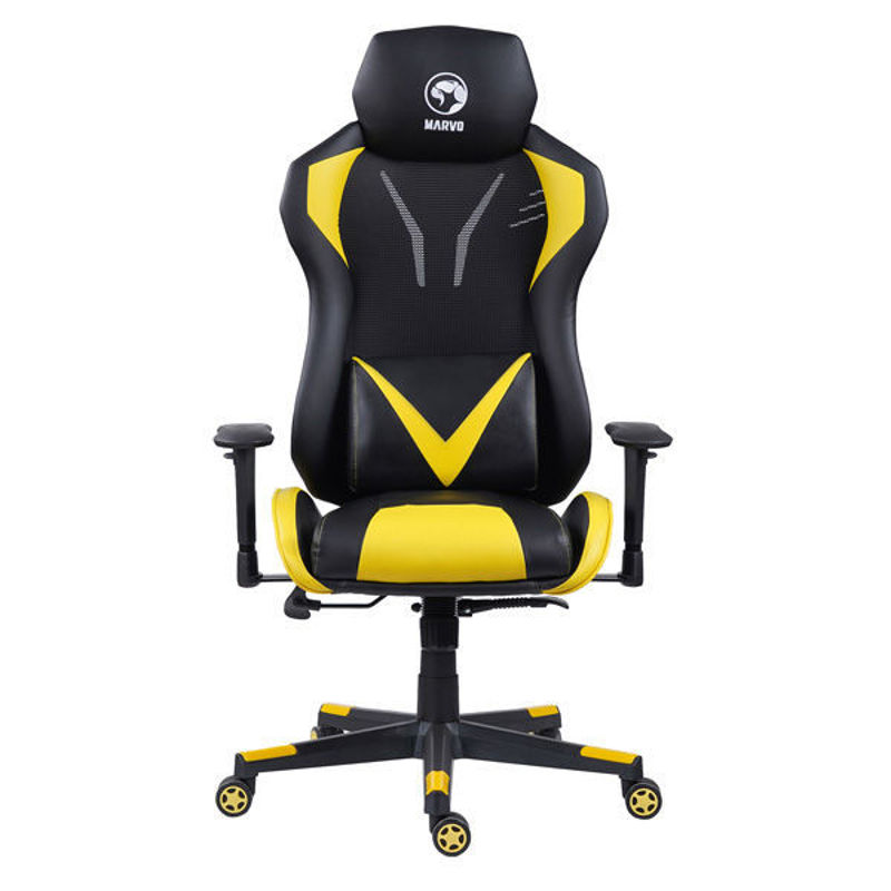 Slika - Marvo Air CH-133 črno/rumen odstranljive blazine, mreža, nastavljiv gaming stol
