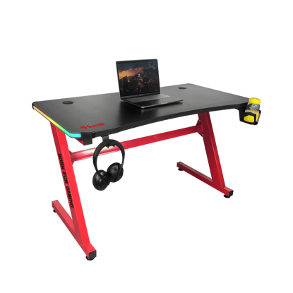 Marvo ARENA 50 DE-08 120 x 60 x 75 cm črno/rdeča RGB gaming miza s stojalom za slušalke in držalom za skodelice
