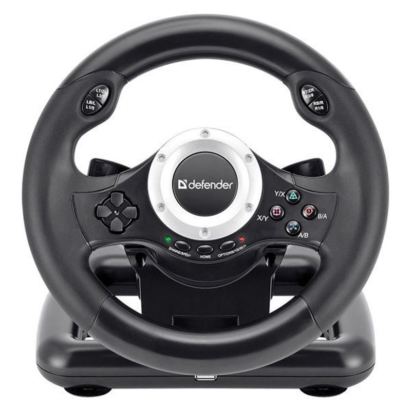 Slika - Defender TURBO PRO, 10 gumbov, USB, črn, s pedali, otroški volan  64291