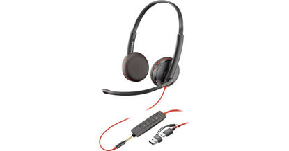 Poly Blackwire 3225 Stereo USB-C slušalke + 3,5 mm  + USB-C/A adapter (8X229AA) 209751-22