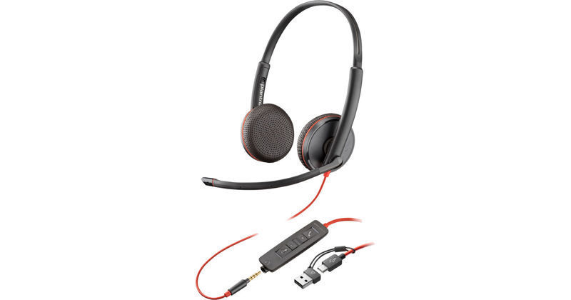 Slika - Poly Blackwire 3225 Stereo USB-C slušalke + 3,5 mm  + USB-C/A adapter (8X229AA) 209751-22