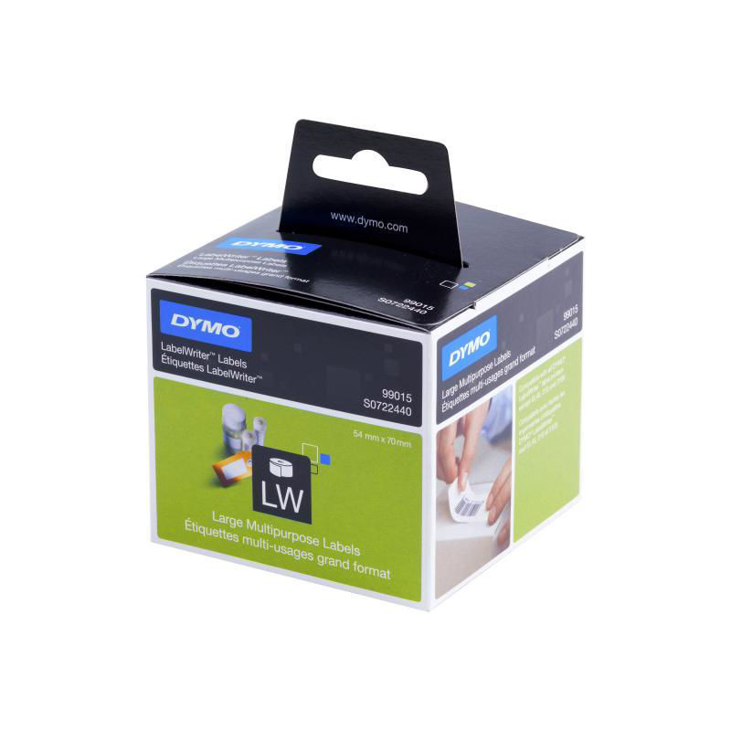 Slika - Dymo 99015 (S0722440) LabelWriter bele velike trajne večnamenske etikete (54mm x 70mm x 320kos)